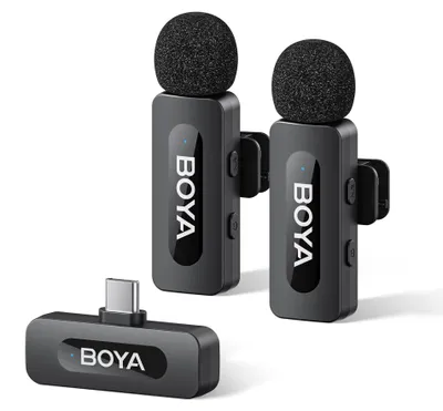 Image de Microphone pour téléphone portable, mini-microphone sans fil avec une autonomie de 9 heures