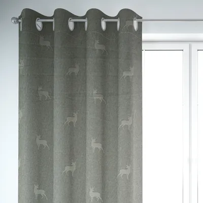 Produktbild von SCHÖNER LEBEN. Vorhang helle Hirsche beige braun türkis 245cm Aufhängung Ösen