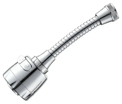 Produktbild von Wasserhahn-Brauseaufsatz, 360° drehbarer, spritzwassergeschützter Wassersparkopf, Wasserhahnverlängerung