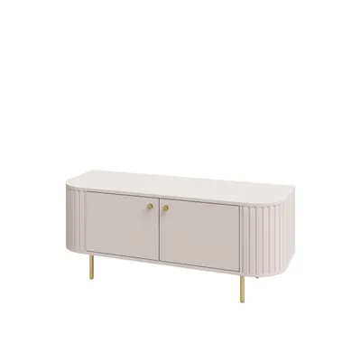 Produktbild von TV-Schrank OVARO I 123 cm mit 2 Türen – Modernes TV-Lowboard für Wohnzimmer – TV-Board mit Stauraum – Beige