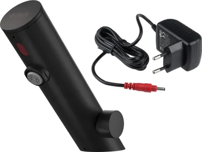 Zdjęcie produktu dla Deante Bateria Sensorowa Bezdotykowa do Umywalki, Czarna, Korpus Mosiężny, Regulacja Temperatury, Stojący Montaż, 230/6V