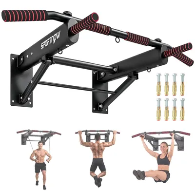 Produktbild von Klimmzugstange klappbar Klimmzüge mit rutschfesten Griffen Wandmontage, für Heimfitness