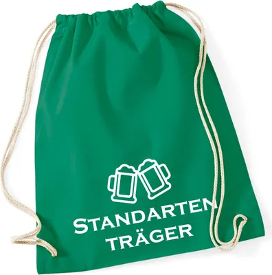 Produktbild von Huuraa Turnbeutel Standartenträger Schützenfest 12 Liter Kelly Green Baumwolle Rucksack Geschenkidee
