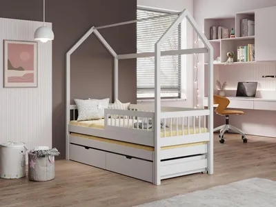 Obrázek produktu pro Dětská postel domeček s matrací 80x180 LAFRIA 1 - bílý