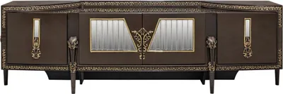 Zdjęcie produktu dla Casa Padrino luksusowa szafka TV w stylu barokowym ciemny brąz / złoto 235 cm - meble w stylu barokowym