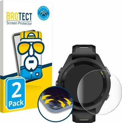 Produktbild von 2x BROTECT Fullscreen Schutzfolie für Garmin Forerunner 265S (42 mm) Displayschutz Folie Fullcover Klar Transparent