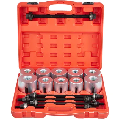Produktbild von VEVOR Lager Gummibuchsen Radlager Buchsen Silentlager 27 Stk. 44 x 11,5 x 39 cm Demontage Abzieher Ausdrücker Werkzeug, 45 # Stahl Radlager Buchsen Demontage Druckhülsen Satz Radlager Buchsen Abzieher