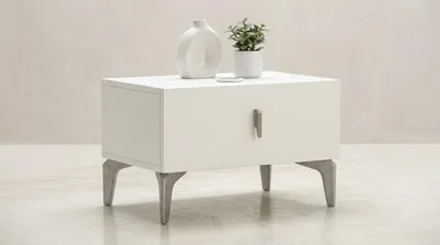 Zdjęcie produktu dla Nocna szafka. Nowoczesny design, wygodna, stylowa, biała, minimalistyczna, praktyczna