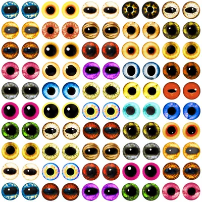100 Stück 10 mm Glas Drachenaugen, bunt, für DIY Basteln