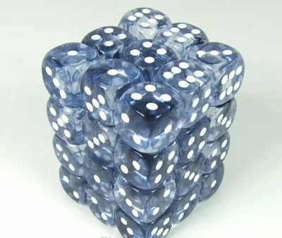Produktbild von Chessex Nebula schwarz/weiß D6 12mm Würfelset (36 Stück)