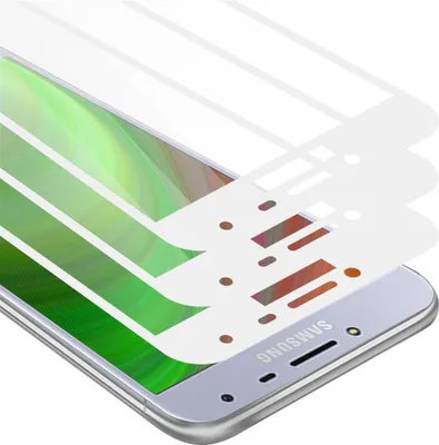 Produktbild von Cadorabo 3x Vollbild Panzer Folie für Samsung Galaxy J4 2018 Schutzfolie in Schwarz Tempered Display-Schutzglas