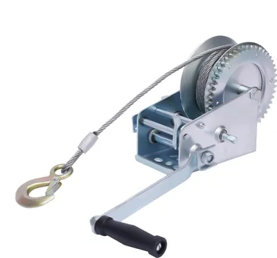 Immagine prodotto di Verricello manuale - Verricello a manovella - Cavo d'acciaio da 10 m - Forza di trazione 1587 kg - Cricchetto a doppio senso - Per barche/rimorchi - Argento