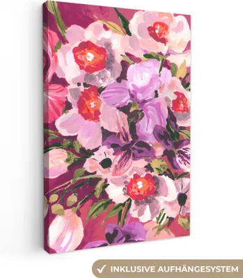 Produktbild von OneMillionCanvasses® - Leinwandbilder - 90x140 cm, Rosa - Orchidee - Blumen - Botanisch, Wandbilder Kunstdruck Wanddekoration - Foto auf Leinwand - Gemälde auf Holzrahmen  - Wandschmucke - Schlafzimmer