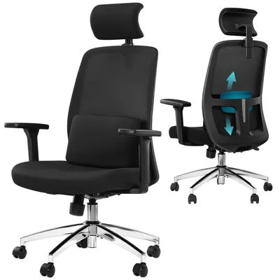 Immagine prodotto di Sedia da ufficio ergonomica - Sedia da ufficio con supporto lombare - Sedia da ufficio - Sedia da lavoro confortevole - Sedia girevole