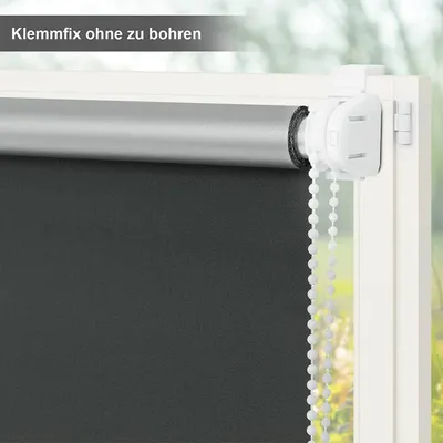 Produktbild von WOLTU Verdunklungsrollo Thermorollo Klemmfix ohne Bohren Anthrazit : Anthrazit 70X210cm(BxH) Größe: 70X210cm(BxH)