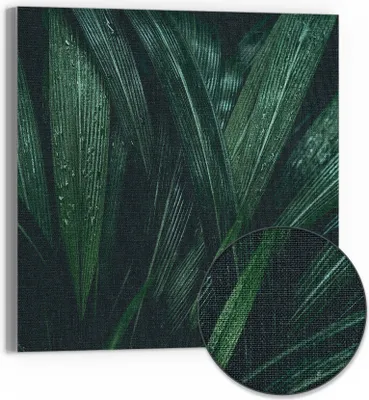 Produktbild von DEQORI Hybrid Leinwand Bild 30x30 cm 'Tropisches Flüstern' Wandbild Glas flach modern