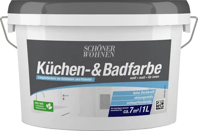 Produktbild von Schöner Wohnen Küchen- & Badfarbe Schutzanstrich weiß matt 1 L