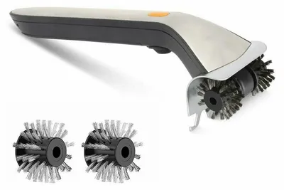 Produktbild von Elektrische BBQ Grillbürste, Akku, rotierend, mit Wassertank, 40cm Griff, kabellos, ohne Kraftaufwand reinigen, für Camping & Garten