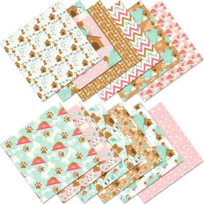 Image de 46 feuilles 12 designs papier scrapbook, 15cm bloc de papier coloré pour scrapbooking, papier de bricolage imprimé d'un côté pour scrapbooking, fabrication de cartes, décoration (couleur 23)