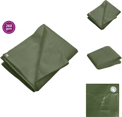 Obrázok produktu pre plachta vidaXL 260 g/m² 3x5 m zelená HDPE - Plachty