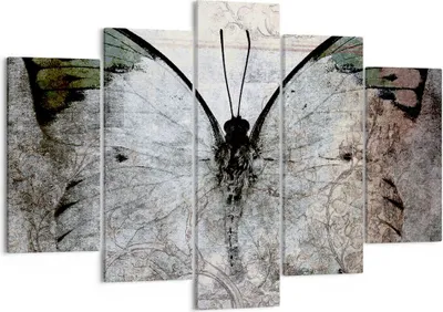 Produktbild von Bild auf Leinwand - Leinwandbild - Schmetterling Abstraktion - 150x100cm - Wand Bild - Wanddeko - Leinwanddruck - Bilder - Kunstdruck - Wanddekoration - Leinwand bilder - Wandkunst - EA150x100-3679
