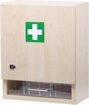 Produktbild von Wandapotheke aus Holz für 30 Personen