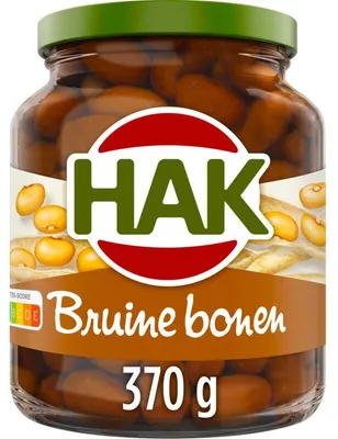 Produktbild von Hak Bruine Bonen aus Zeeland 370g – Hochwertige, proteinreiche braune Bohnen