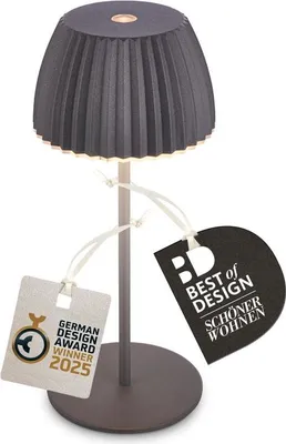 Produktbild von Riffle Mini LED Tischlampe Akku Tischleuchte Dimmbar Kabellos IP44 Anthrazit