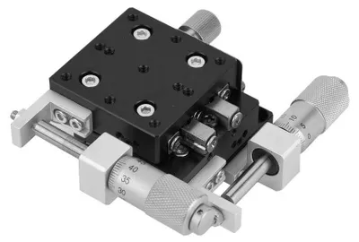 XY-Präzisionstisch 40x40 mm, manuell, Aluminium, 6,5 mm Hub