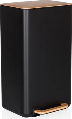 Produktbild von hjh OFFICE Mülleimer 30 Liter CLEAN NATURA Abfalleimer Mülltrenner rechteckig für Küche, Büro mit Step-On 62.0 x 31.0 x 36.0 cm