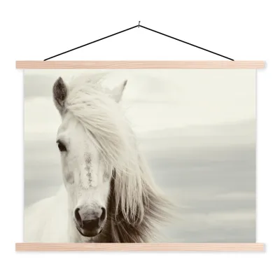 Produktbild von MuchoWow® Textilposter Pferd - Strand - Mähne 40x30 cm mit holzfarbenen Rahmen - Bilder