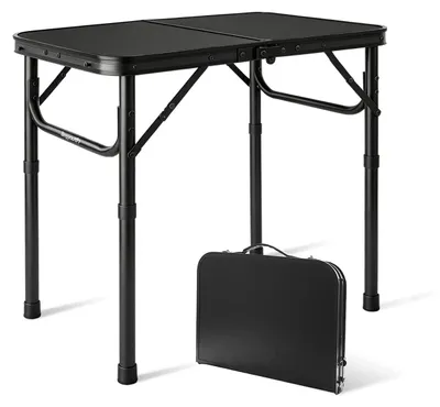 Obrázok produktu pre Skladací campingový stolík, rozkladací stolík, 60 x 40 cm, výškovo nastaviteľný 26/55 cm