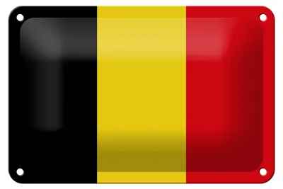 Produktbild von Blechschild Flagge Belgien 18x12cm Flag of Belgium