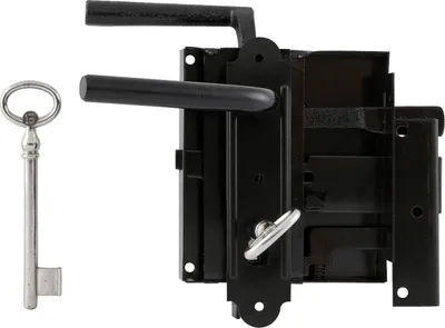 Produktbild von Kastenschloss, rechts, DM 60, 100 x 116 mm, Stahl schwarz lackiert