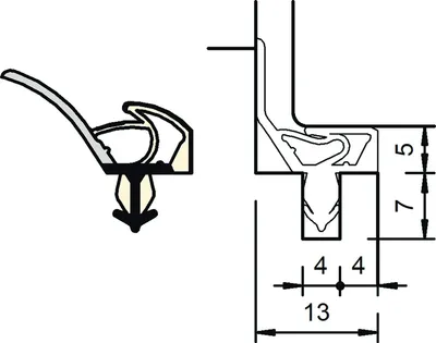 Produktbild von Innentürdichtung SP 8801, Kurzbund 15 Meter, Kunststoff rustikalbraun