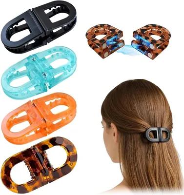 Imagen del producto de Pinzas para el cabello, juego de 4 unidades, agarre firme, en varios colores, para fijar el cabello