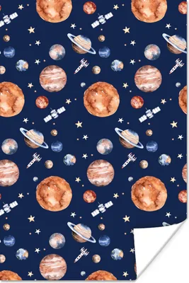 Produktbild von MuchoWow® Poster Weltraum - Rakete - Planeten - Jungen - Mädchen - Kinder - Kind 80x120 cm - Papierdruck