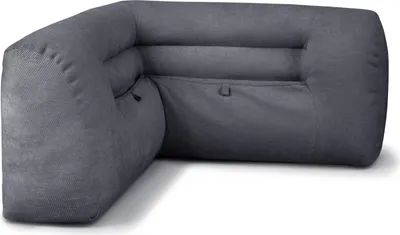 Immagine prodotto di PillowPalette - Cuscino angolare per divano, cuscino per schienale divano, cuscino di sostegno per la schiena, 90x90x42 cm, grigio, cuscino decorativo