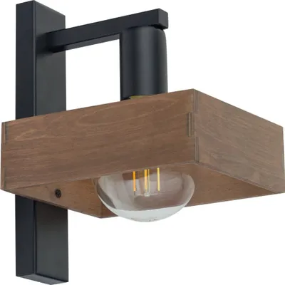 Zdjęcie produktu dla Kinkiet ścienny dekoracyjny boho czarno-brązowy do salonu Robin 1xE27 15W Sigma Lighting