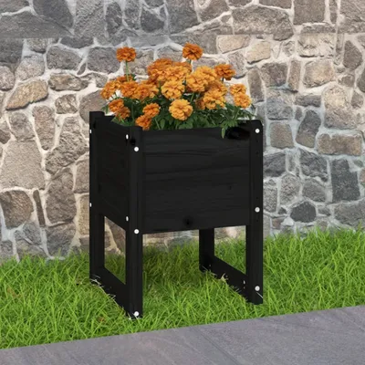 Produktbild von "2026 Promotion" Hochbeet - Pflanzkübel - Schwarz 40x40x52,5 cm - Massivholz Kiefer - Beete CC28832