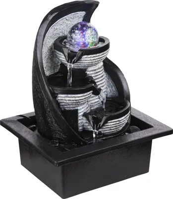 Produktbild von Globo Lighting Brunnen Kunststoff grau antik, 4x RGB LED