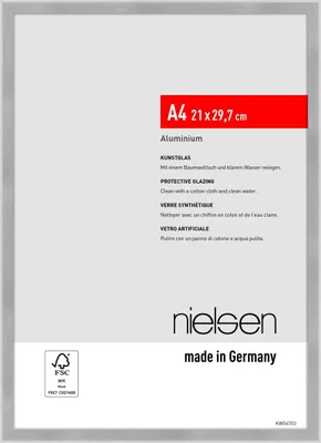 Produktbild von nielsen Aluminium Bilderrahmen Atlanta, 21 x 29,7 cm (A4), Struktur Silber Matt