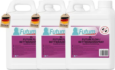 Produktbild von FUTUM 3x2L Bettwanzen Spray Floh Mittel gegen Flöhe Bettwanzen bekämpfen Gift