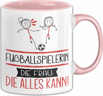 Produktbild von Fußballspielerin Geschenk Tasse Becher Die Frau Die Allen Kann Geschenkidee für eine Fußballspielerin Lustig (Rosa)
