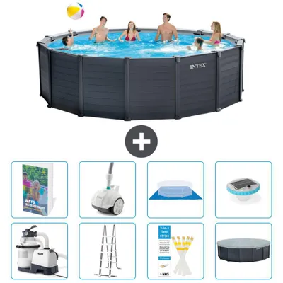 Produktbild von Graphite Panel Pool Rund - 478x124 cm - 9-teilig  S552