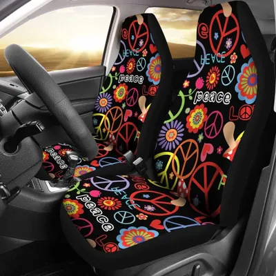 Imagen del producto de Juego de 2 fundas para asientos de coche con diseño colorido