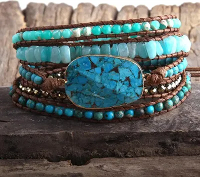Produktbild von Wickelarmband Türkis - Meditation