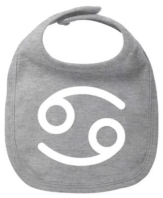 Produktbild von Huuraa Baby Lätzchen Krebs Sternzeichen Zeichen Heather Grey Klettverschluss  Baumwolle Latz Geschenkidee