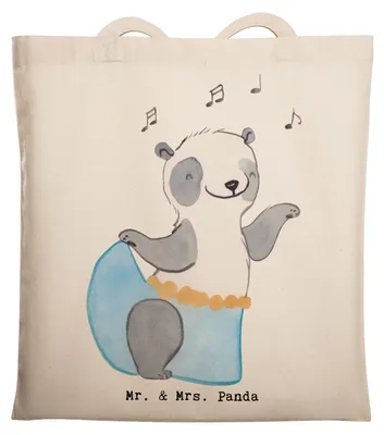 Produktbild von Mr. & Mrs. Panda Shopping Tasche Panda Bauchtanz - Transparent - Geschenk, Jutebeutel, Schultasche, Orientalischer Tanz, Uni, Tote Bag, Tanzen