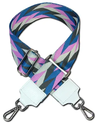 Produktbild von Florence Tragegurt Geometrisches Muster weiß lila blau Canvas Boho-Gurt D2OGP011JF